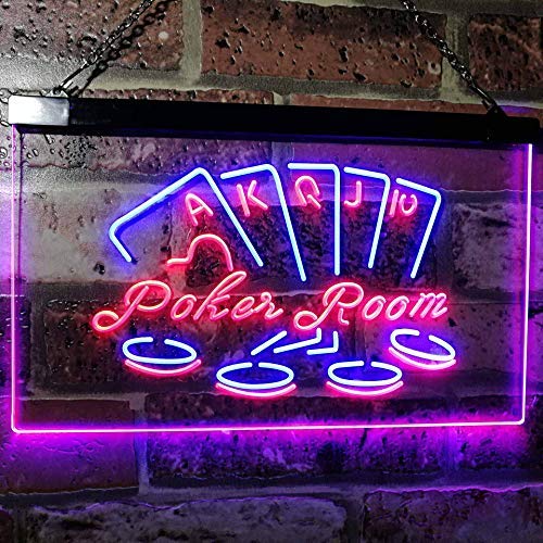 Poker Room Dual LED Neon Light Sign